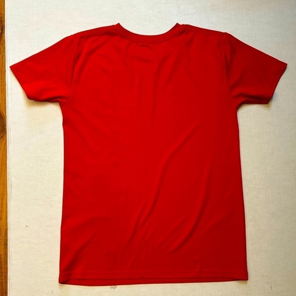 Adidas Climate red with black & silver graphic boys shirt Sz- L-14/16. T8 - Picture 2 of 7